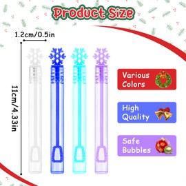 VEYLIN Bubbles For Kids, 20PCS Christmas Bubble Tubes with Wand Christmas Mini Bubble Wands Bubble Kids Party Bag Fillers for Xmas Party Supply