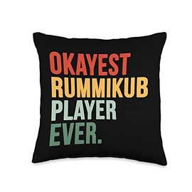 Eat My Shirtz Okayest Rummikub Player Ever Multicolored Font Throw Pillow, 16x16
