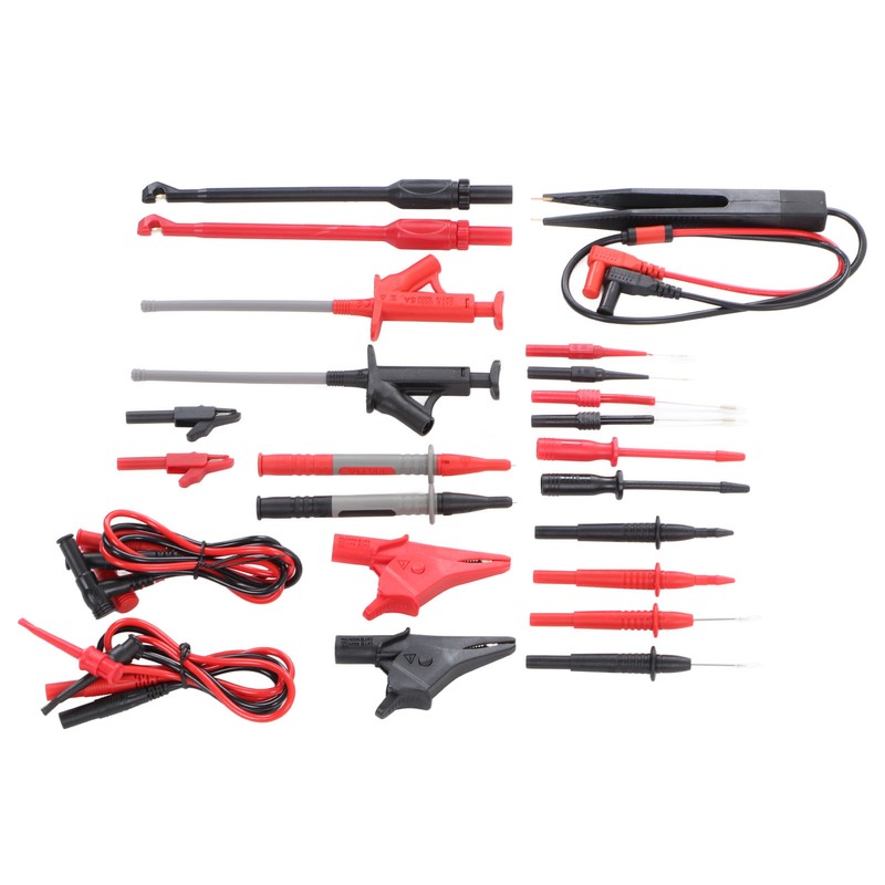 25Pcs Multimeter Test Cable Kit Probe Line Wire Hook Crocodile