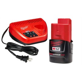 Milwaukee M12 REDLITHIUM CP2.0 Starter Kit Battery Pack Charger w/LED Indicating