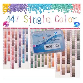YEYKZART 3051 Diamond Painting Replacement Diamonds Drills Beads Drills Gems Round for Diamond Art Missing Color 3500 PCS