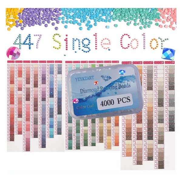 YEYKZART 3051 Diamond Painting Replacement Diamonds Drills Beads Drills Gems