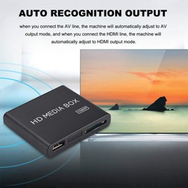 Reproductor Multimedia HDMI, Full HD Mini Box Media Player 1080P HDMI Digital Media Player Box Soporte portátil USB RMVB MP3 AVI MKV 110-240V(Enchufe de EE. UU.)