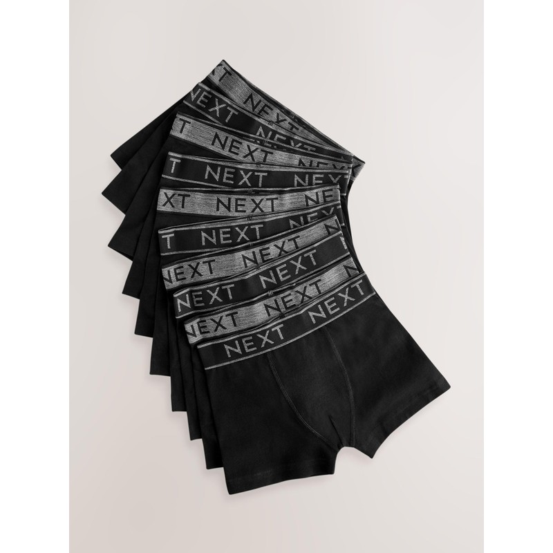 NEXT Pack of 10 Briefs, Black With Grey Waistband