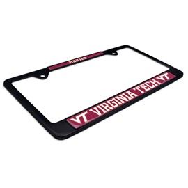 Black Metal License Plate Frame - Second Generation - Mascot Version (Virginia Tech)