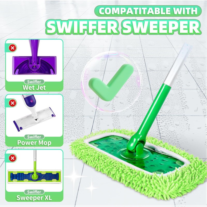 8 Pack Reusable Mop Pads Compatible with Swiffer Sweeper, Microfiber