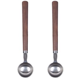 KKC HOME ACCENTS Wooden Long Handle Coffee Bean Scoops 1 tbsp for Ground Coffee,Tablespoon Scoops,Loose Leaf Tea,Wooden Handle Measuring Spoons, 2 Pcs