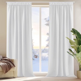 Deconovo Blackout Curtains Thermal Insulated Energy Saving Pencil Pleat Curtains for Bedroom 52 x 63 Inch Silver Grey 2 Panels