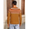 Runcati Mens Crew Neck Sweater Casual Fair Isle Knit Pullover