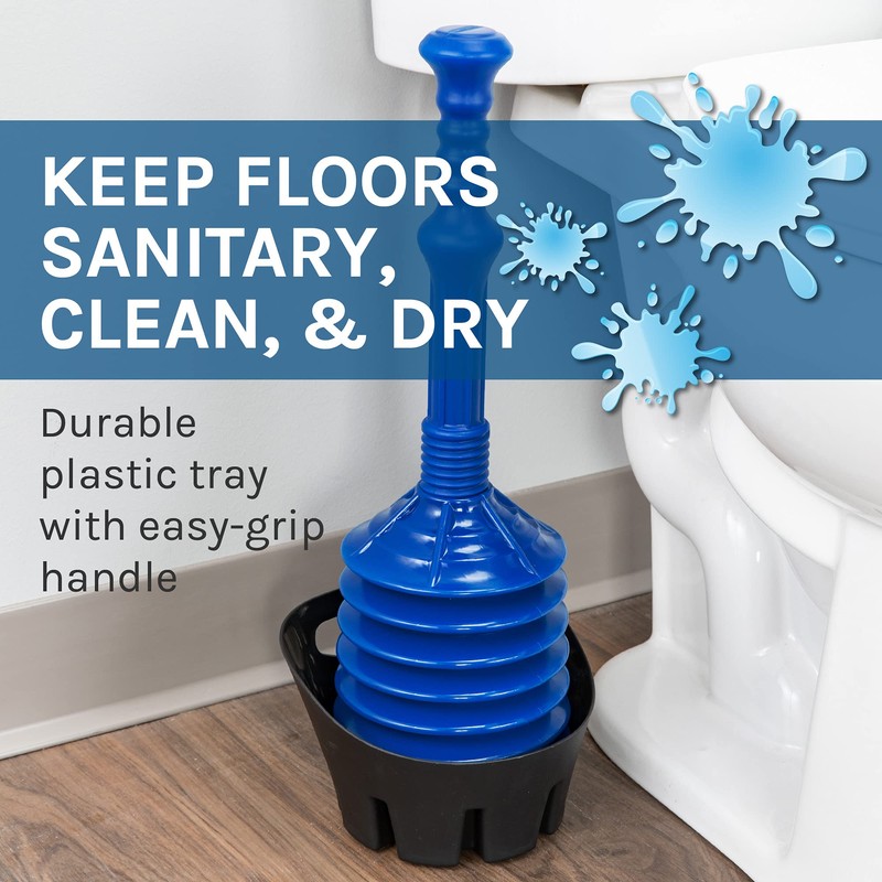 JS Jackson Supplies Blue Bellows Accordion Toilet Plunger with Black