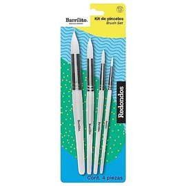 BARRILITO Kit de Pinceles Redondos. 4 pzas. KPR4