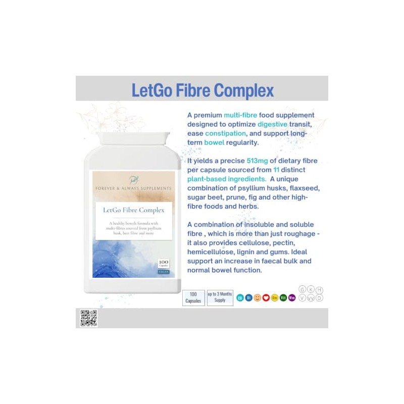 LetGo Fibre Complex, Psyllium Husk, Rhubarb, Flaxseed, Sugar Beet, Soluble