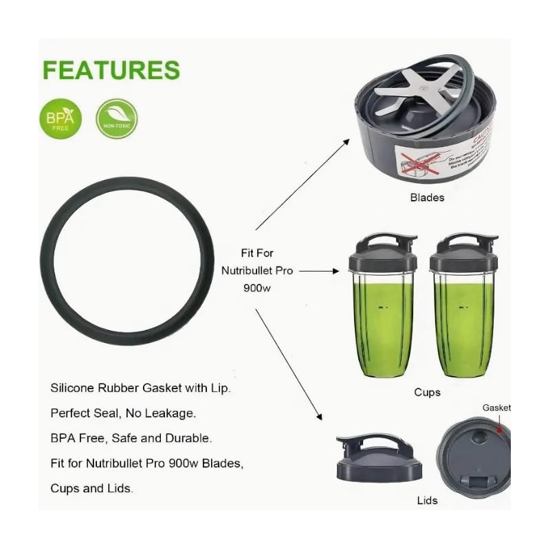 3-Pack Sealing Gaskets Replacement Parts Fits for NutriBullet Blenders 600w/900w