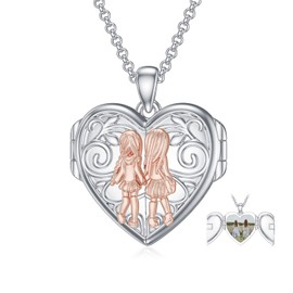 PROESS Sisters Gifts From Sister Sterling Silver Sister Necklaces For Best Friends Pendant Necklace Birthday Friendship Jewelry