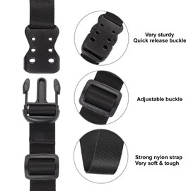 Ayaport Utility Straps with Buckle 72" Quick-Release Adjustable Nylon Straps Black 4 Pack