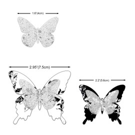 Roser Life Craft Butterflies,Decorative Artificial Butterfly Clips,Butterfly Decorations,Floral Butterflies,Handmade Vintage Ornament,Party Garden Outdoor Decor Purple Pink,Pack of 12