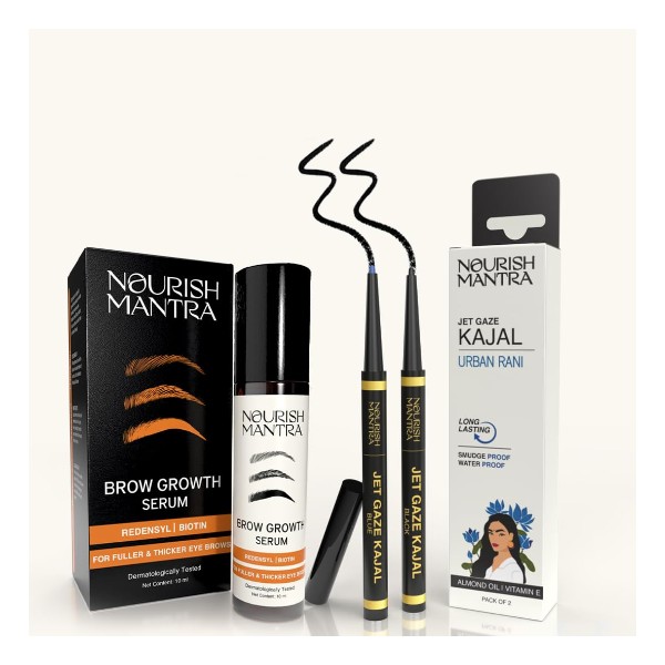 Nourish Mantra Eyebrow Growth Serum 10 ml & Jet Gaze