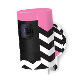 MightySkins Skin Compatible with Ring Stick Up Cam Wired - Pink Chevron | Protective, Durable, and Unique Vinyl Decal wrap Cover | Easy to Apply, Remove, and Change Styles | Made in The USA