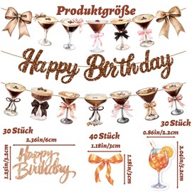 Geburtstagsdeko Set, Happy Birthday Girlande und Konfetti für Geburtstagspartys, Indoor und Outdoor Dekoration, Ideal für Erwachsene und Thementische