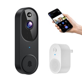 GridTera Smart Video Doorbell Camera Wireless, AI Human Detection and Instant Alerts, Night Vision, 2-Way Audio, Battery Powered, Cloud Storage Sold Seperately, 2.4G WiFi (Chime Included)