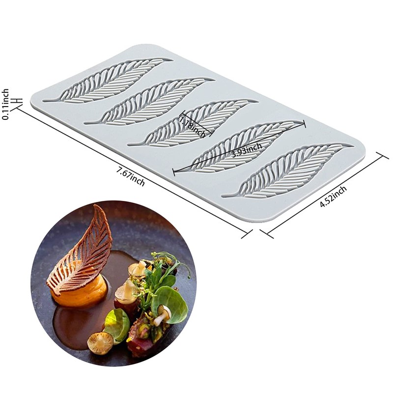 Hollow Candy Mold, Chocolate Candy 3D Hollow Silicone Mold (Feather