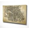 Paris Map Blue Gallery Wrapped Canvas Wall Art