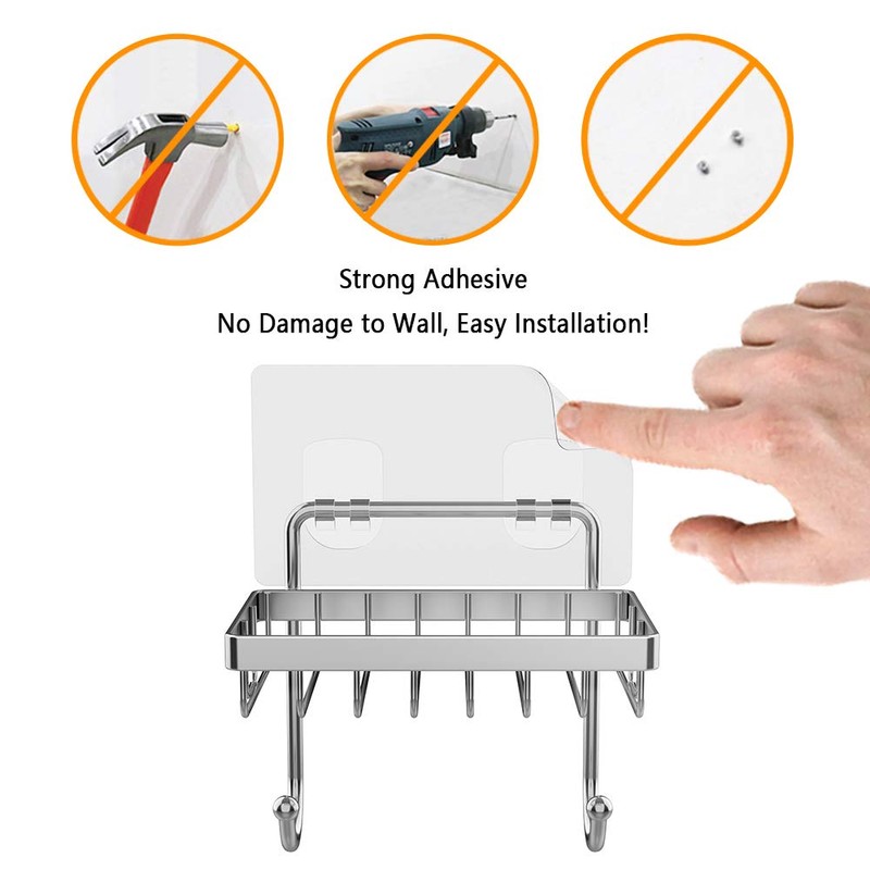 ODesign Soap Dish Sponge Holder with Hook for Bathroom Shower