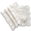 7-11 Inch Square HANDMADE Crochet Lace Placemats Coasters Pack Set