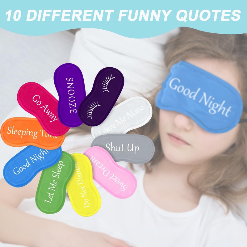Eurzom 20 Pieces Funny Eye Sleeping Mask Bulk with Adjustable
