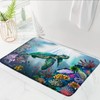 ZKJSMGS Ocean Turtle Bath Rug,Sea Animal Coral Seaweed Underwater Tropical