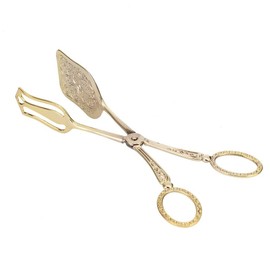 Square Head Retro Zinc Alloy Bread Tongs Buffet Tongs Baking Food Clip Kitchen Tool Reusable Packaging (#1) Gold