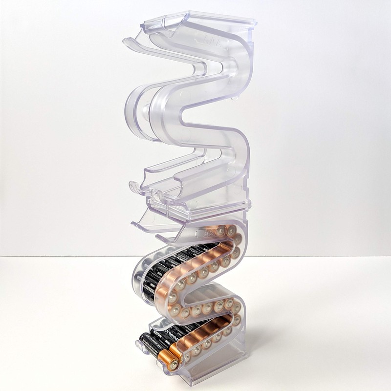Battery Ladder (TM) Clear AAA Battery Holder/Storage - Vertical Organizer