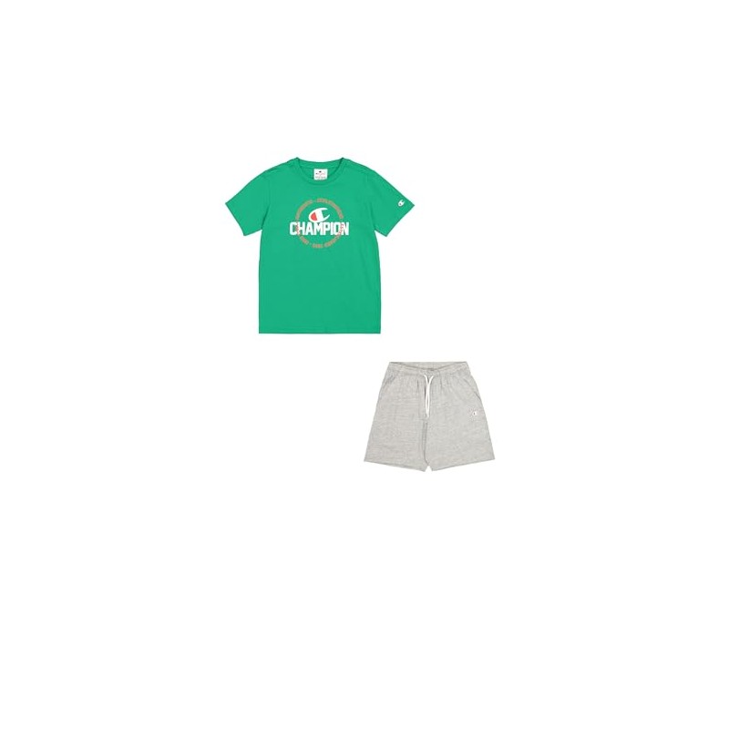 Champion Boy's Legacy Graphic Crewneck Set with Logo, Green (GS130),