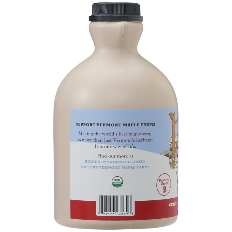 Hidden Springs Maple Organic Vermont Maple Syrup, Grade A Dark