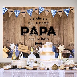 Ticuenicoa 7x5ft Father's Day Photography Backdrop Spanish El Mejor Papá Del Mundo Backdrop I Love Dad Decoration Feliz Día Del Padre Party Decor Father's Day Banner Backdrops for Photography