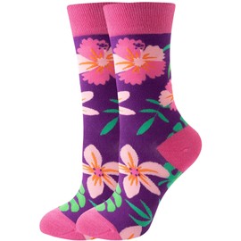 Ao Yee ZGL Women Colourful fun Socks,Ladies Crew Cute Combed cotton animal cat flowers fruit socks