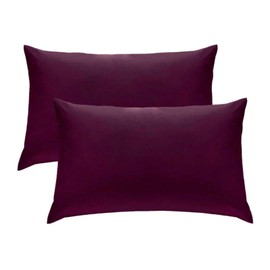 River-Neil Pillow cases 2 pack Luxury 2 x Pillow Case Cases Polycotton Housewife Pillow Pair Pack Bedroom Pillow Cover (Aubergine)