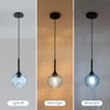 JHLBYL Blue Glass Pendant Light fixtures, Mini Glass Pendant Light