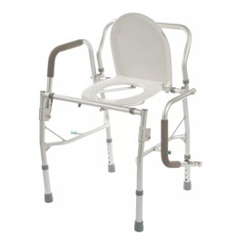 Cardinal Health™ Drop Arm Patient Commode with Lid, Aluminum, 7QT Bucket, 19-23.5IN, 300LB, Case of 2
