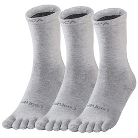 OrrinSports Toe Socks Liner Crew Socks for Men Women Coolmax Five Finger Socks 3 Pairs Running Socks
