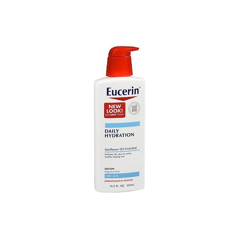 Eucerin Daily Hydration Moisturizing Lotion 16.9 Ounce (Pack of 4)(Packaging