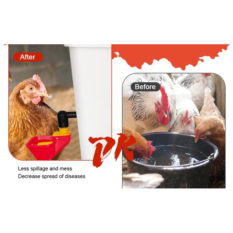 4pcs Large Automatic Chicken Waterer Cups DIY Poultry Chicken Waterer