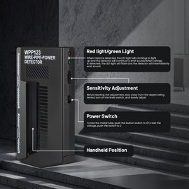 YELKOEYN Wire Pipe Detector - Wpp123 Mental Wire Detector with Alarm, Wall Scanner for Wires and Pipes, Electric Cable Detector High Sensitivity, Cable Stud Pipe Detector for Walls Floors Ceilings