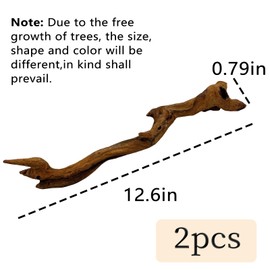 BNOSDM 2PCS Snake Climbing Branches,Reptile Natural Coral Driftwood Branches Decor,Lizard Habitat Decoration Accessories, Terrarium Tree Trunk Ornament for Bearded Dragon Gecko Frog Chameleon Spider