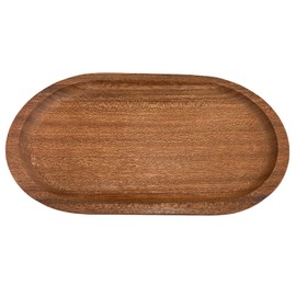 Huotflame Wooden Tray - Decorative Tray for Bathroom Organiser & Dressing Table Organiser - Natural Wooden Tray for Home Hotel Restaurant (Oval)