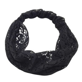 Healeved Vintage Lace Headband for Women Elegant Turban Headwrap for Hair Decoration Breathable and Lightweight Design Hair Accessories for Fashionable Outfits Black