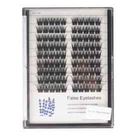 Hannahool Wide Stem Cluster DIY Eye Lashes Extensions Mixed 10-12-14-16mm/14-16-18mm Individual False Eyelashes D Curl Dramatic Volume Eyelashes (Mixed 14-16-18mm)
