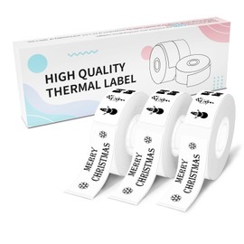 NDYIN Labels N12 Label Maker Tape, Label Printer Paper, 14x40mm (0.55"x1.57"), Black on White Sticker Thermal Paper Self-Adhesive, Multipurpose of N12, 180 Labels/Roll, 3-Roll, White