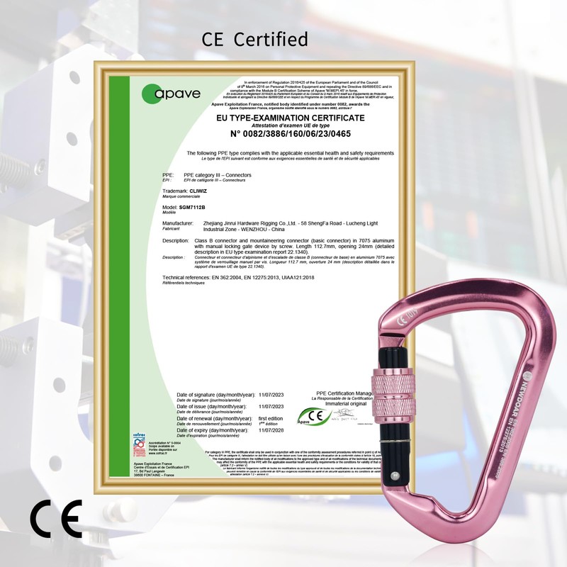 NewDoar 30KN CE Certified Climbing Carabiner Professional Heavy Duty D