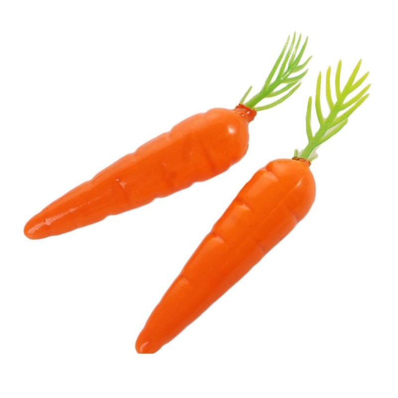 Pokinge 60pcs Artificial Carrots Mini Plastic Kitchen Decoration, Artificial Vegetables